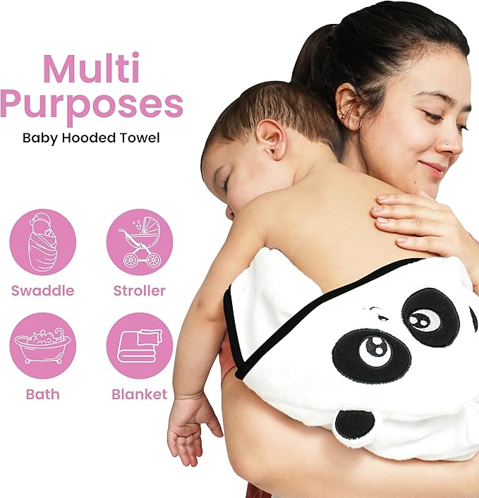 Zoane Creations 100% Rayon Hooded Baby Towels for Newborn – Ultra-Soft,Highly Absorbent, 500 GSM, 37 x 37 inches Perfect Cotton Baby Bath Towels Hooded for Newborns and Toddlers