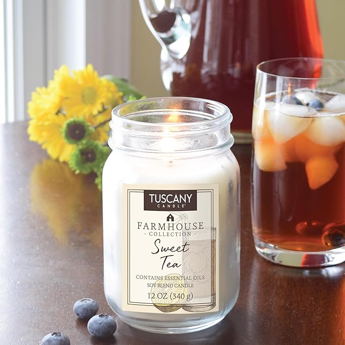Tuscany Candle Sweet Tea: Black Tea, Sugar & Citrus Scented Candle, 12 oz – Farmhouse Collection