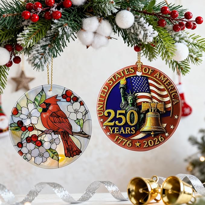 Red Cardinal Ornament | Christmas Ornaments, Christmas Decorations, Hanging Ornaments for Tree, Red Bird Decor Gift | Cardinal Memorial Gifts, Bird Lover Gifts | Gift Exchange Ideas