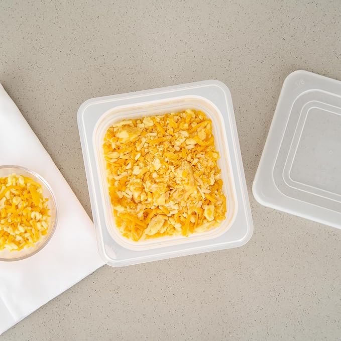 Restaurantware Food Pans Pack of 10 Plastic Square Food Containers 1/6 Size with Traceability Label, Storage Containers Dishwashable Hot Cold Friendly for Restaurants Buffet Commercial Use