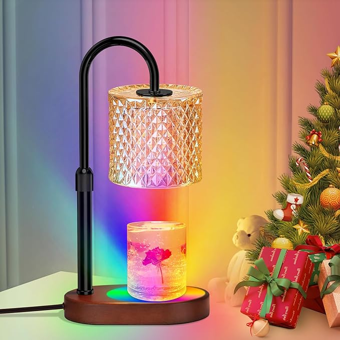 Candle Warmer Lamp with Timer, Dimmer Candle Lamp with RGB Light, Height Adjustable, Ideal Home Decor and Housewarming Gift for Mom, Women