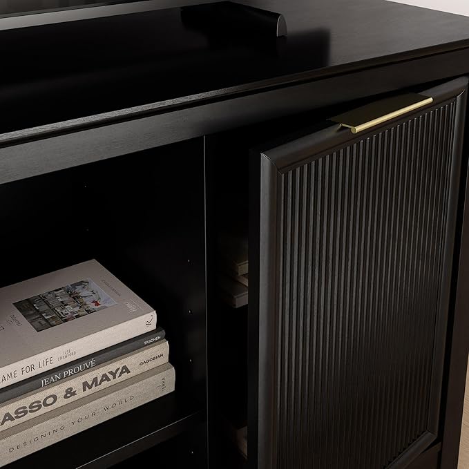 Bush Home 58-inch Sideboard Storage Cabinet, Dining Room Furniture, Camille Collection, Onyx Birch