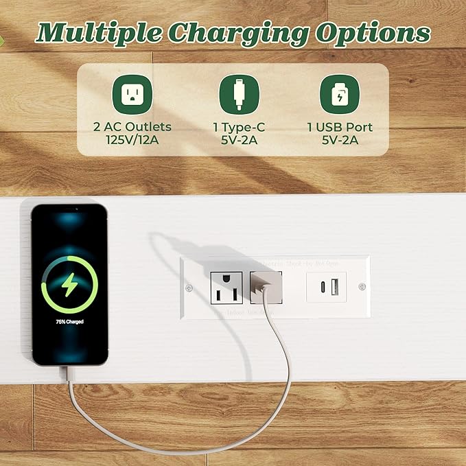 SUPERJARE 5.7 Inch Narrow Console Table with Outlet, Sofa Tables, Total Length 78.8'', Behind Couch Table, Long Entryway Tables with Charging Station, for Living Room, White
