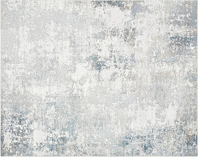 Washable Rugs 8x10 Area Rugs for Living Room - Modern Abstract Rugs for Bedroom,Dining Room,Large Soft Low Pile Carpet with Non Slip Rubber Backing,Neutral Accent Nursery Rug- Beige Blue