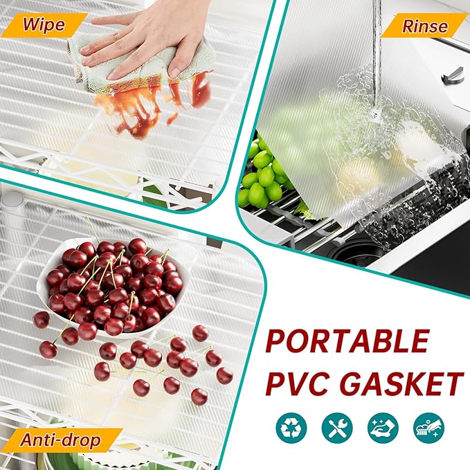 3 Tier Adjustable Storage Shelves Heavy Duty Metal Utility Shelf Wire Shelving Unit Organizer Rack for Home Kitchen Office Bathroom Pantry Room 12" D x 18" W x 30" H