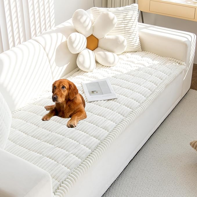 Mivnue Pet Couch Cover, Couch Covers for Dogs, Washable Dog Sofa Covers Couch Protector, Fuzzy Non Slip Couch Slipcover Pet Friendly