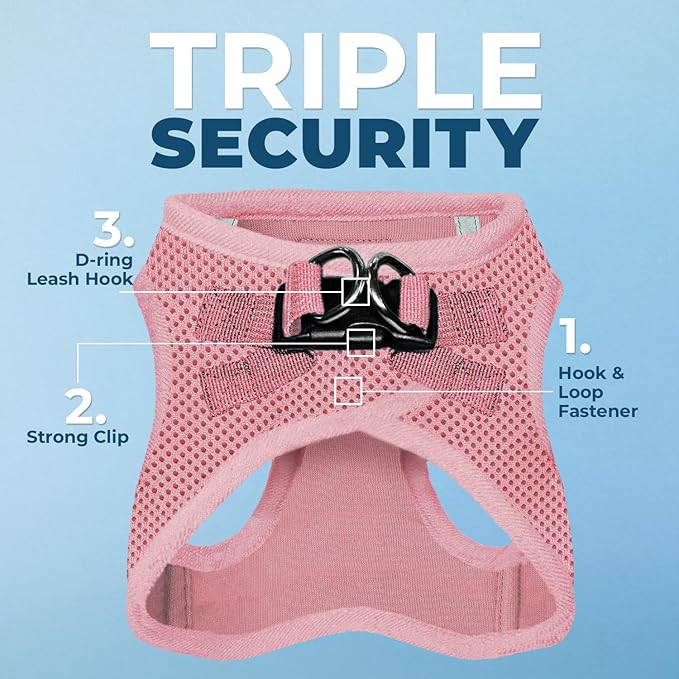 Voyager Step-In Air Dog Harness by Best Pet Supplies - All Weather Mesh Step in Vest Harness for Small and Medium Dogs, Pink, size L - Chest: 18 - 20.5"