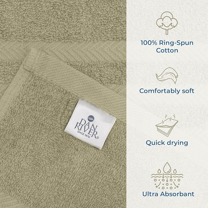 DAN RIVER 2 Pack Luxury Bath Sheets 35x70, 600 GSM, Soft & Quick Dry 100% Ring Spun Cotton Towels Ideal for Hotels, Spas, Gyms & Salons Extra Large, Beige