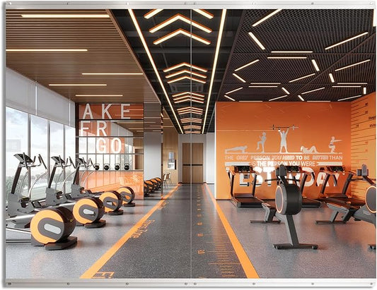 ROOMTEC Home Gym Mirror 72"x48"-2 PCS Frameless Wall Mounted Fitness Mirror, Large Tempered Glass Full Length for Yoga, Dance Studio, Workout Room