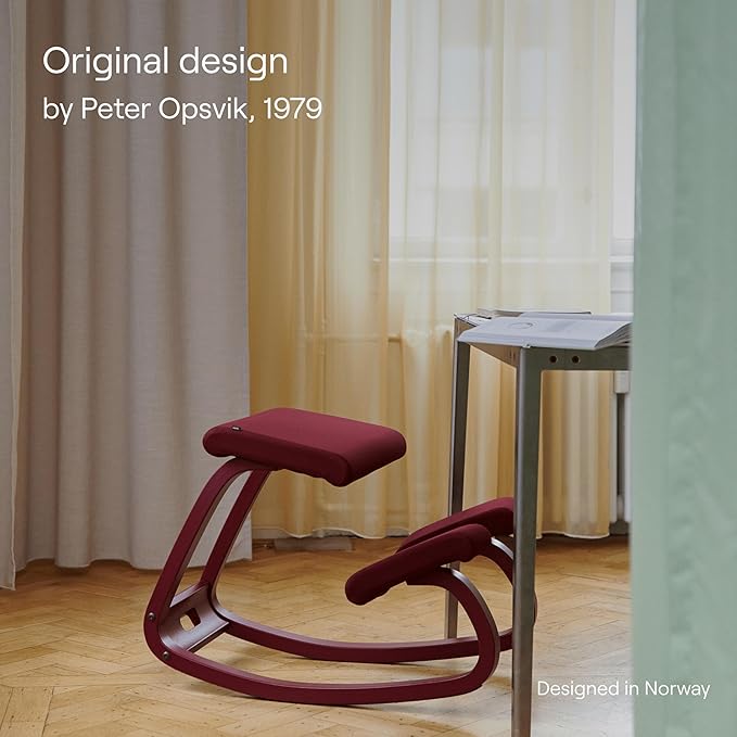 Varier Variable Natural/Black Ergonomic Office Kneeling Chair – Active Sitting, Rocking Seat for Home, Study & Posture Support – 10 Year Quality Guarantee