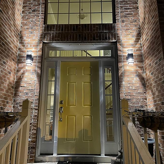 4 Pack Dusk to Dawn Outdoor Wall Light, 14W IP65 3000K 1100LM Warm White Outdoor Lighting, Outdoor Sconce Wall Mount, Square Modern Outside Wall Lights Patio Garage