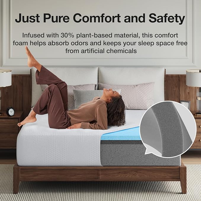 Novilla 14 inch Full Memory Foam Mattress, Gel Memory Foam Mattress for Cooling Night Sleep & Pressure Relief, CertiPUR-US Certified