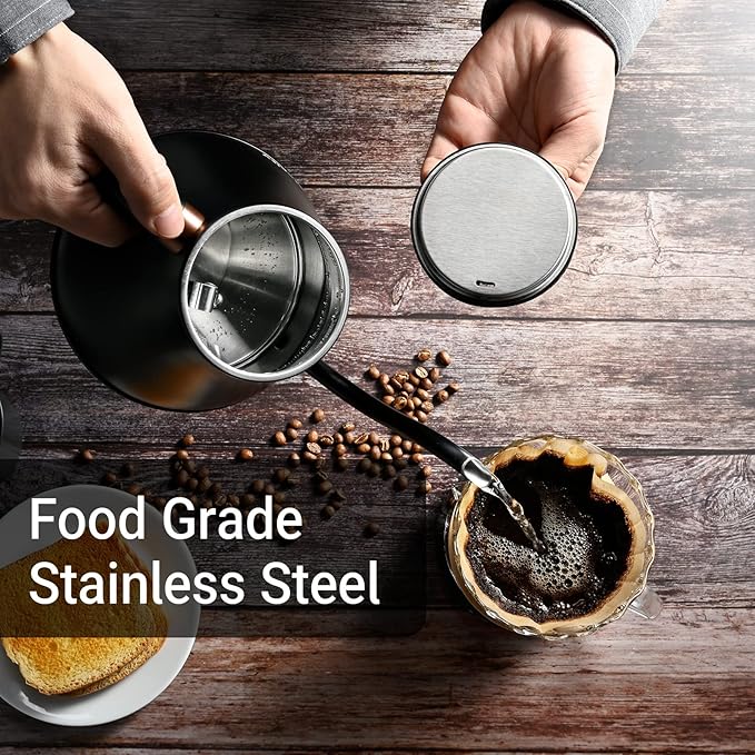 Mecity Electric Kettle Gooseneck Water Kettle Stainless Steel Tea Kettle Water Boiler Fast Heating, Auto Shut Off, 27 fl oz, 1000W, Matte Black