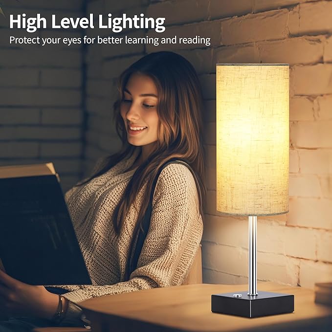 AVV Cordless Table Lamp with Dimmable, Rechargeable 3 Modes Battery Powered Bedside Lamp, Battery Operated Lamps for Night Stand, Touch Lamp for Bedroom, Living Room, Reading Room, 15 Inch Beige