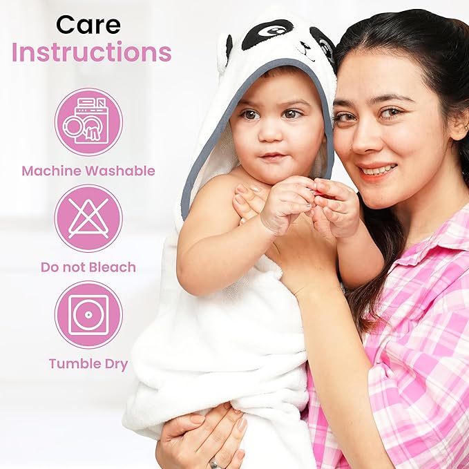 Zoane Creations 100% Fiber Hooded Baby Towels for Newborn – Ultra-Soft,Highly Absorbent, 500 GSM, 37 x 37 inches Perfect Cotton Baby Bath Towels Hooded for Newborns and Toddlers.