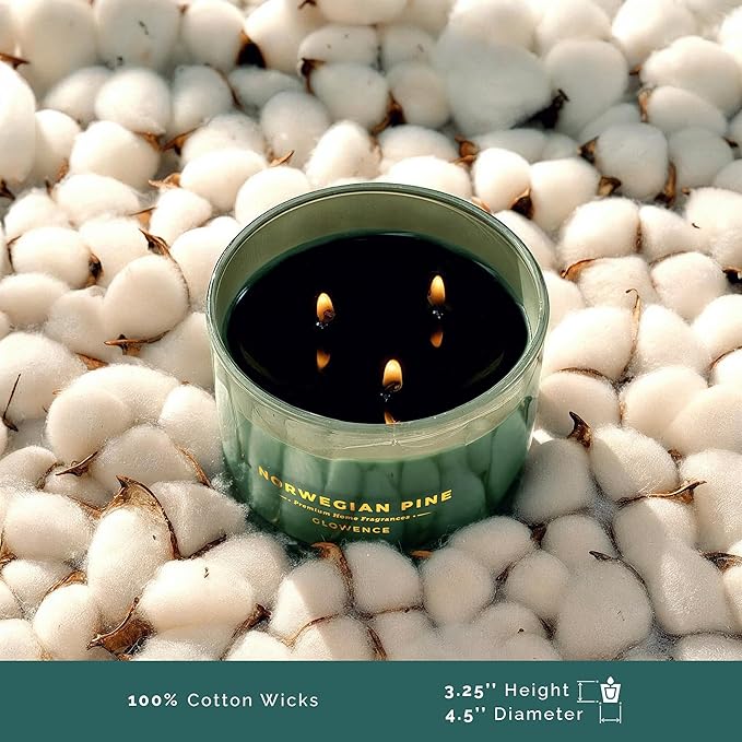 Luxury Pine Scented Candle - Housewarming Christmas Candle for Home - Elegant Gift for Women & Men - Large 3 Wick Jar Candle - 100% Natural Soy Wax - Up to 40 Hours Burning Time