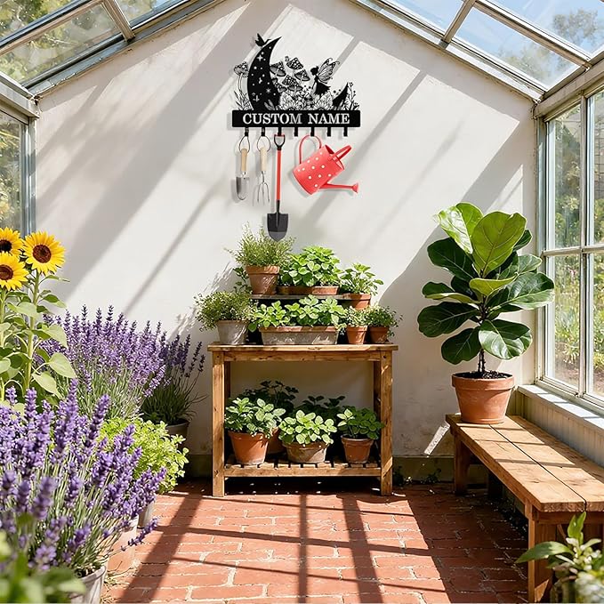 Personalized Fairy Key Holder Wall Mount, Custom Metal Keys Hanger for Wall with Name, Custom Key Rack Holder with Hooks for Home, Entryway, Front Door, Living Room, Kitchen, Bathroom