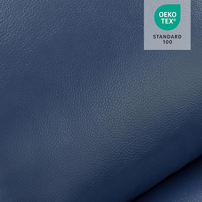 MCombo Oversized Power Lift Recliner Chair for Elderly, Lift Chair with Heat and Massage for Big and Tall, USB&Type C Ports, Cup Holders, Faux Leather R7510 (Blue, Large-Wide)