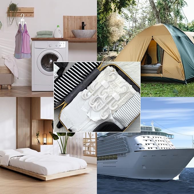 3Pcs Tank Top Hanger, Rotatable Bra Hangers for Closet Organizer, Max 72 Storage Capacity Belt Hanger, Plastic Space Saving Closet Organizers Apartment Dorm Essentials for Bra (3, White)