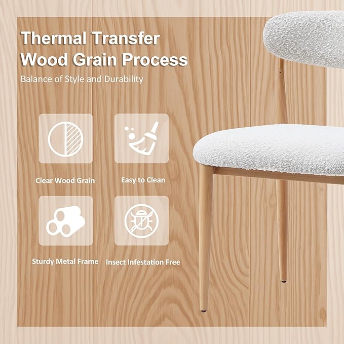 Morden Fort Modern Dining Table Set for 4, 68'' Rectangle Dining Table with 4 Chairs, Kitchen Table with Pedestal Base, Dinner Table for Dining Room, Kitchen, Living Room (Natural)