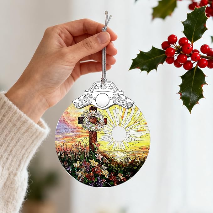 Christian Cross Ornament, Christmas Ornaments, Christian Christmas Decoration, Religious Decor, Gifts for Christians, Religious Gifts, Baptism Gift, Easter & Xmas Gift ﻿