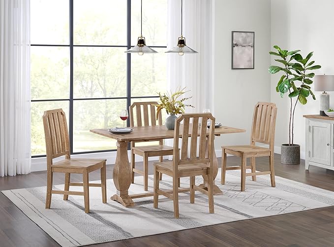 Martin Svensson Home Napa Solid Wood Pedestal Flip-Top Sofa Console Table, Driftwood