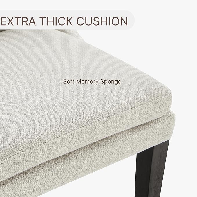 Upholstered Dining Chairs Modern Sidechair Performance Fabric High Back Armlesschair for Diningroom Kitchen,Cream,Set of 4(2 Box)