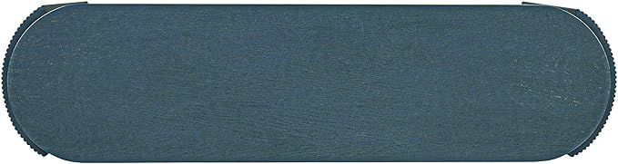 Merax 55" Entryway Table with Oval Top and 2 Drawers, Natural Wood Grain Finish Console Table with Fluted Design for Entryway and Living Room (Navy)