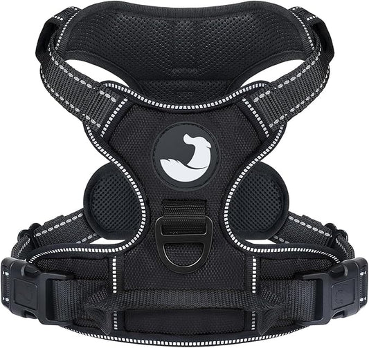 Joytale No Pull Dog Harness for Extra Large Dogs, Reflective Pet Vest with Front Clip, Adjustable Soft Padded Harnesses with Easy Control Handle for Training and Walking, Black, XL