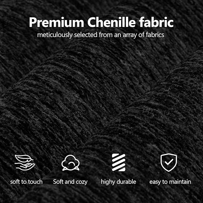 138.6" Modular Sectional Couches Luxury Modern Curved Back Sofa,Minimalist Comfy L-Shape Boneless Cloud Couch for Living Room Apartment,(Left Facing Chaise,Black)