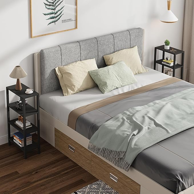 TUTOTAK Small Side Table, Narrow End Table, Skinny Sofa Table, Slim Nightstand, Couch Table, Living Room, Bed Room, Black TB01BK078