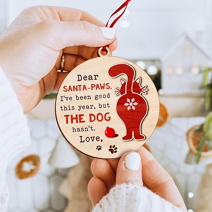 Cat Ornament - Christmas Tree Ornament for Cat Lovers, Adorable 2025 Kitty Ornaments, Funny and Unique cat Themed Decoration, Perfect for Adding Festive Feline Charm, Ideal