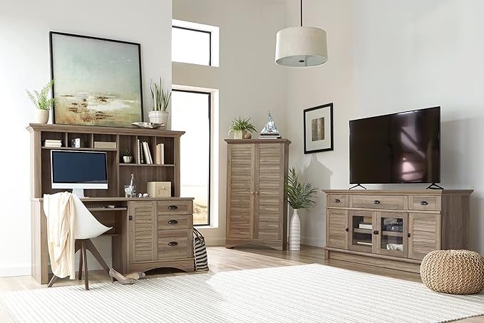 Sauder Harbor View Storage Cabinet/ Pantry Cabinet, Salt Oak finish