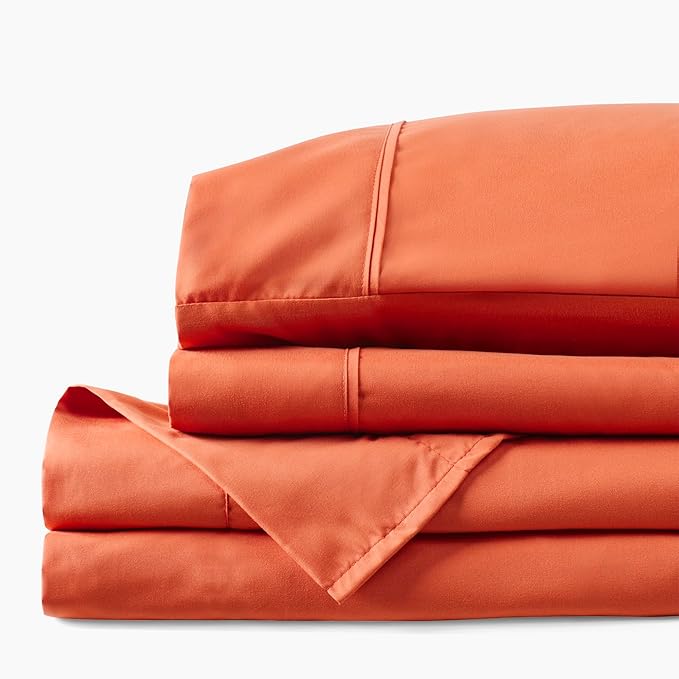 PeachSkinSheets Pumpkin Spice Sheet Set - 1500tc Level of Softness - Extra Soft Cooling Sheets for Hot Sleepers and Night Sweats - California King Size