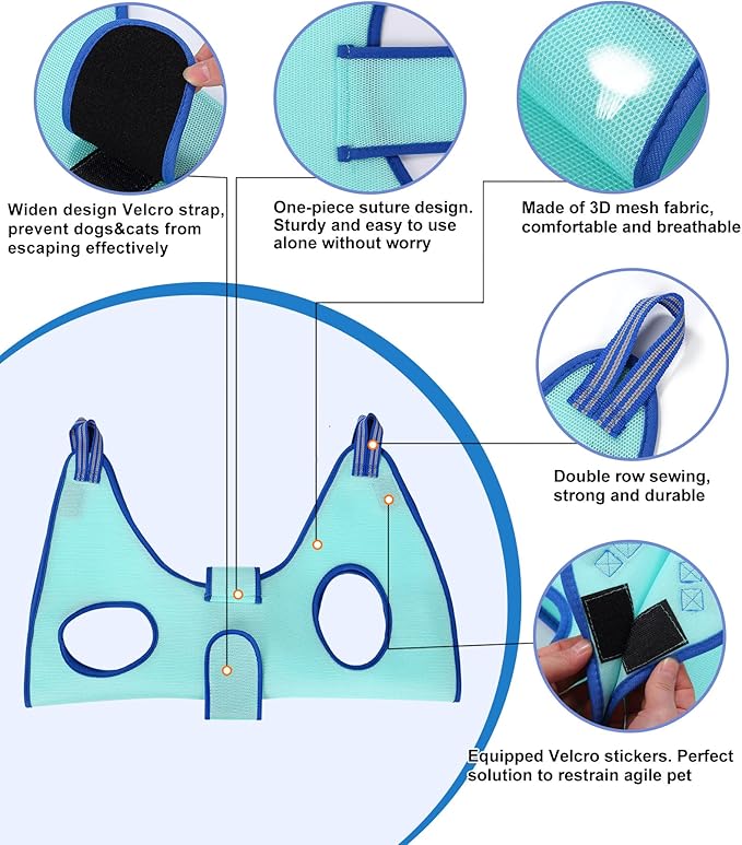 Dog Grooming Hammock, XS Size Hanging Harness Holder for Nail Clipping,Nail Trimming Hammock for Pet, Grooming Sling Hanger with Thick Fabric Neck Support Wide Strap Restraint