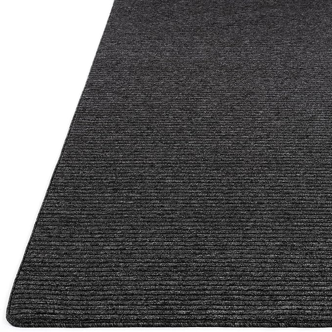 Non Slip Dark Gray Solid Rubber Back Thing Landing Mat for Staircase 3x3 for Entryway, Rug for Bathroom, Stain Resistant Easy Cleaning Non Shedding Carpet Dark Gray 3 x 3