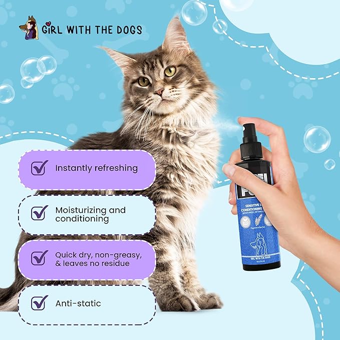 Pure Fur! by Girl With The Dogs - Made in USA - Sensitive Skin Pet Conditioning Spray, 8 oz