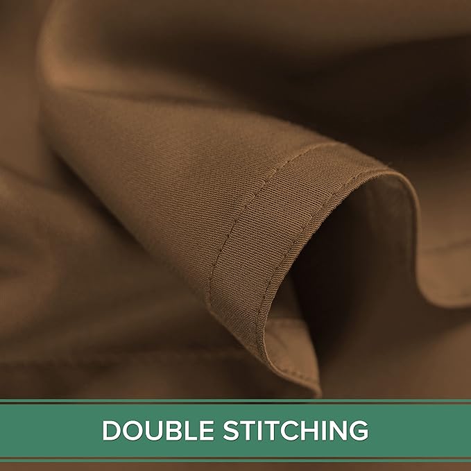 Pure Bamboo Full Sheets, Genuine 100% Organic Viscose Derived from Bamboo Bed Sheet Set, Luxuriously Soft & Cooling, Double Stitching, 2 Year Quality Promise (Full, Coconut Husk)