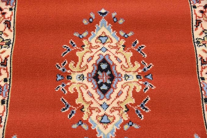 Unique Loom Reza Collection Traditional Persian Style Area Rug, 2 ft 2 in x 8 ft 2 in, Terracotta/Ivory