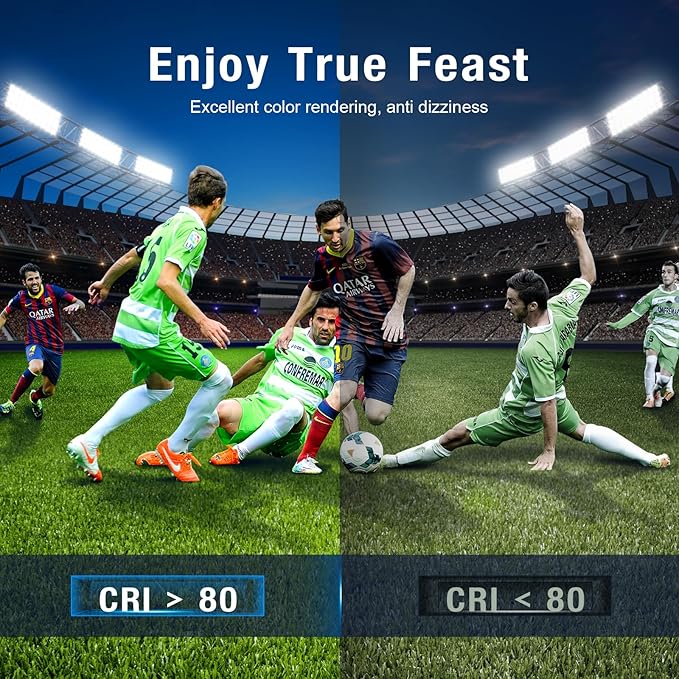 800W Outdoor LED Stadium Lights, Heavy Duty Round Floodlight Super Bright Commercial Arena Sport Field High Pole Lighting with IP66 Waterproof Adjustable Bracket for Large Area Court Farm