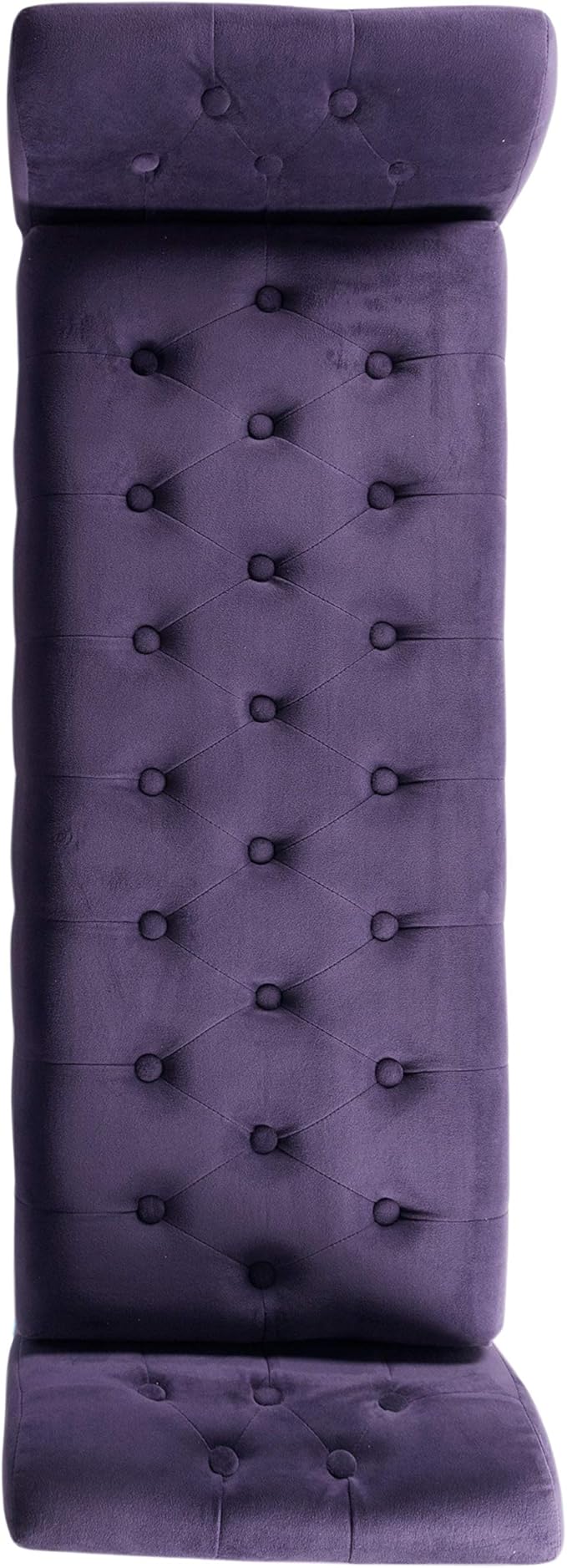 HomePop Velvet Tufted Storage Bench Settee with Hinged Lid, Purple 50" x 18" x 23"