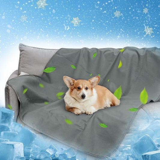 Kritter Planet Waterproof Cooling Dog Mat, Soft Cooling Pad for Dog, Lightweight Cooling Outdoor Mat, Reversible Furniture Cover Couch Sofa Bed, 30 x 50 inch, Grey