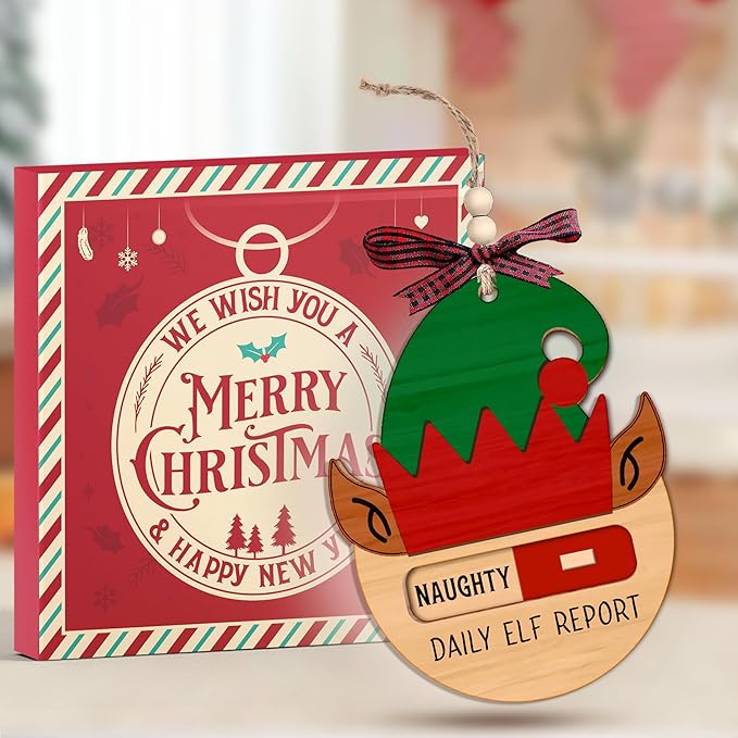 Daily Elf Ornaments for Christmas Tree - Unique Elf Arrival Ornaments for Decoration - Daily elf Report Ornament Ideal for Welcome Back Gift - Beautiful Christmas Decor Ornament for Holiday Season