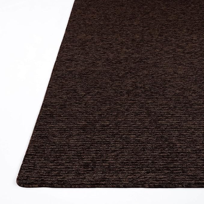Non Slip Brown Solid Rubber Back Thing Rug for Living Room 3x5 Area Rugs for Kitchen, Rugs for Bedroom, Stain Resistant Easy Cleaning Non Shedding Carpet Brown 3 x 5
