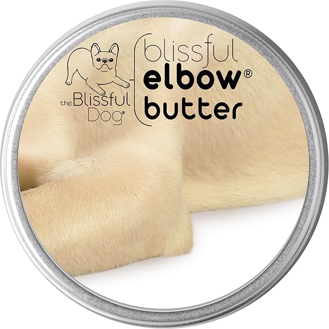 The Blissful Dog Elbow Butter for Dry, Cracked Calluses, Lick-Safe Dog Balm, Soothing Elbow Balm with Moisturizing Shea Butter, Almond, Olive, and Essential Oils, Pet Supplies, 4 oz. Tin