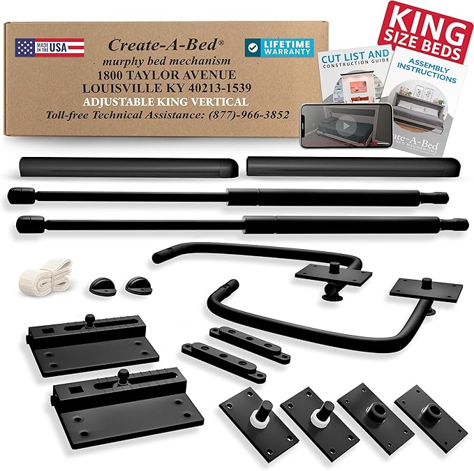 Create-A-Bed Premium Murphy Bed Kit, King Vertical
