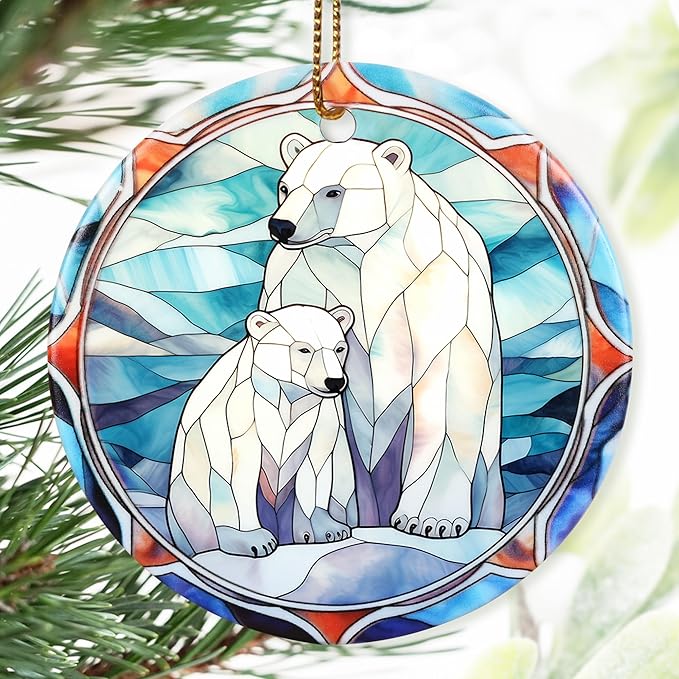 Christmas Ornament, Two Polar Bear Ornament, Christmas Decorations for Tree, Heirloom Keepsake, Gift Idea