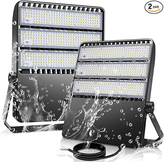 360W LED Stadium Lights Ultra-Brightness 50800 Lumen 5000K Daylight Outdoor Stadium Floodlights Commercial IP65 Field Arena Light with Adjustable Bracket 2 Pack