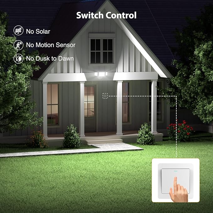 Onforu 80W 9000LM Flood Lights Outdoor, Brightness Security LED Flood Lights with 3 Adjustable Heads, Switch Controlled, IP66 Waterproof 6500K Outside Exterior Flood Light for Yard Garage Eave Patio