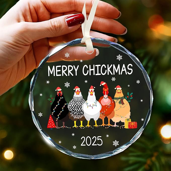 Chicken Ornament - Festive Rooster Decorations for Christmas Tree, Charming and Unique Chicken Christmas Ornaments, Perfect for The 2025 Holiday Season, Ideal Gift for Poultry Lovers